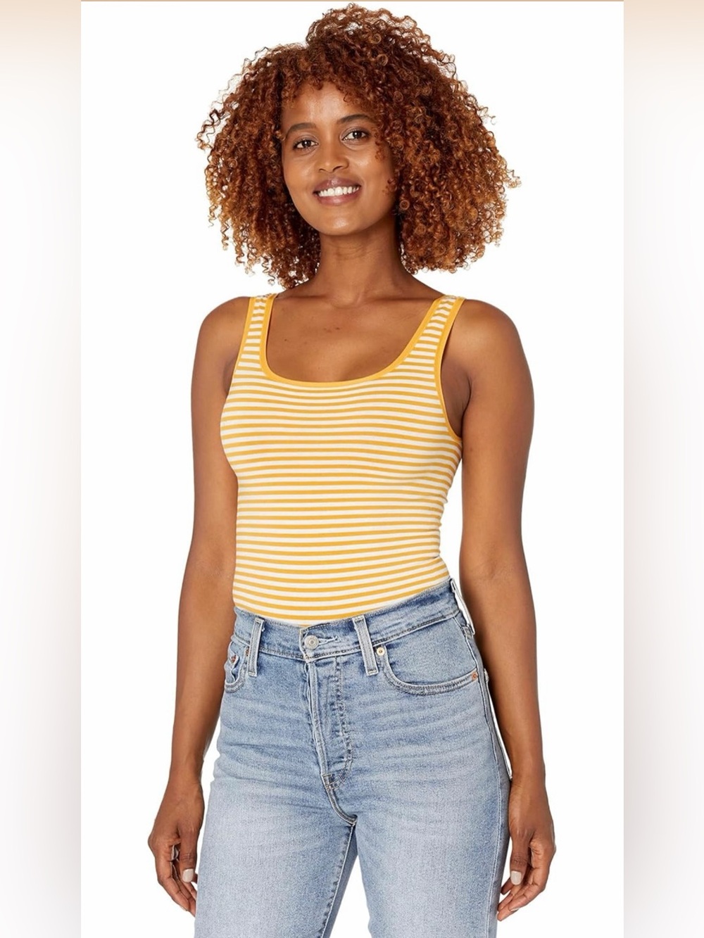 NWT Yummie by Heather Thomson Ruby Shaping Bodysuit Yellow/White Stripe